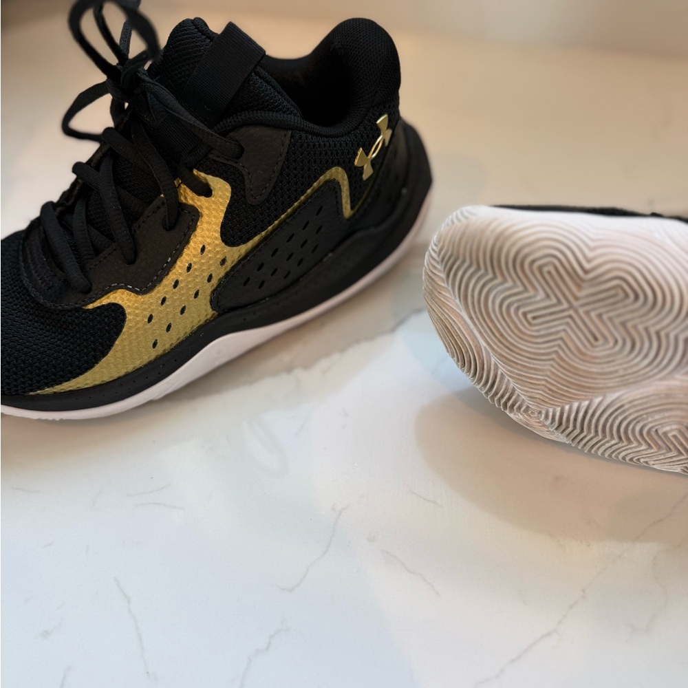 Under Armour Kids Black and Gold Basketball Sneakers - Picture 6 of 6